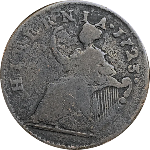 1723 Wood's Hibernia Half penny reverse