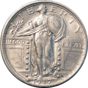 1917 Standing Liberty Type 1 MS63 Full Head Obverse View