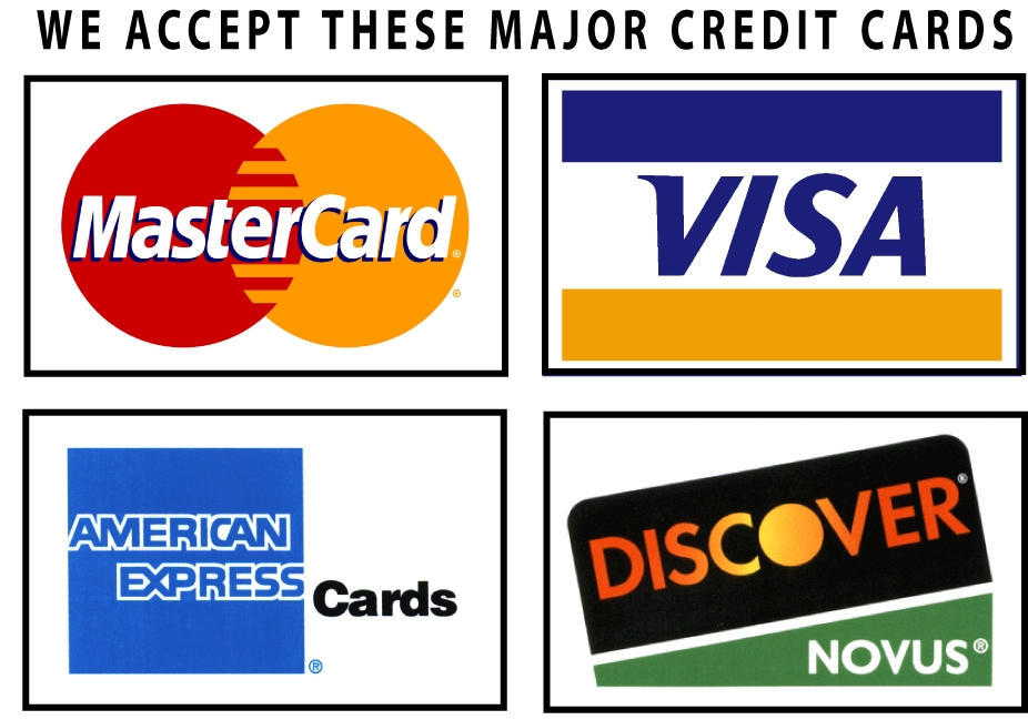 Major Credit Cards We Accept