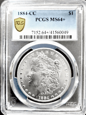 1884 CC Morgan Dollar PCGS MS64+