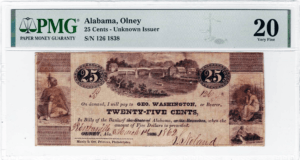 1862 Pickensville Alabama fractional reconfigured 1838 Olney Alabama note