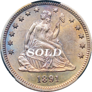 1891 Seated Liberty Quarter - Beautiful Specimen