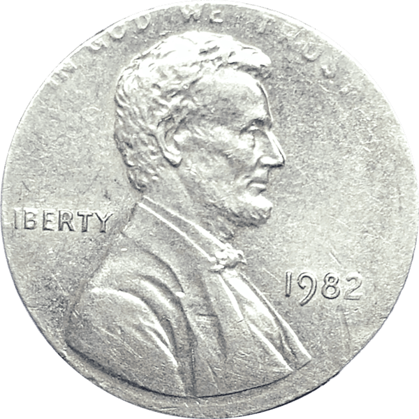 1982 Sm Date Lincoln Struck on type 1 dime blank