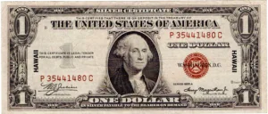 Series of 1935 A Hawaii Overprint $1 WWII Emergency Currency