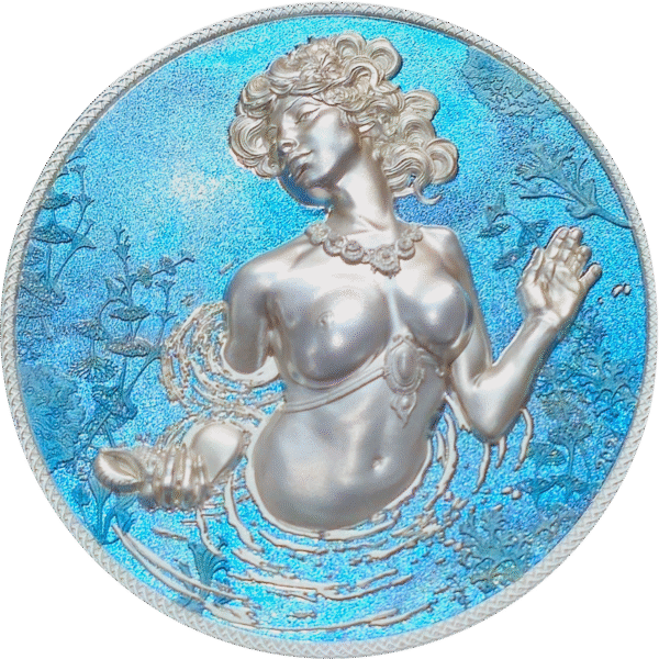 Aphrodite ultra high relief 2 oz. silver