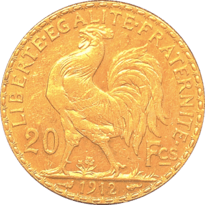 rooster-rev 1912 French Gold Rooster