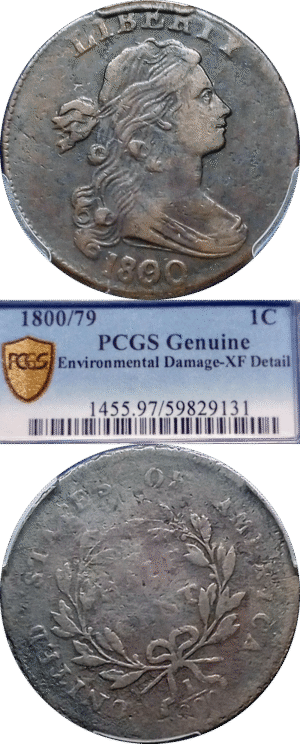 Draped Bust Large Cent Overdate 1800/79
