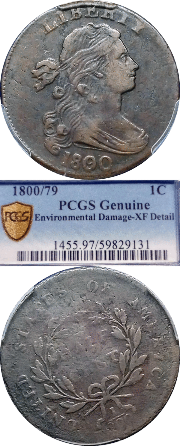 Draped Bust Large Cent Overdate 1800/79