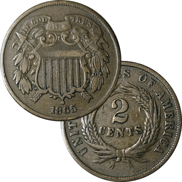 1865 Two Cent Piece VF35