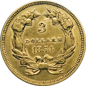 1854 $3 Princess Head Gold