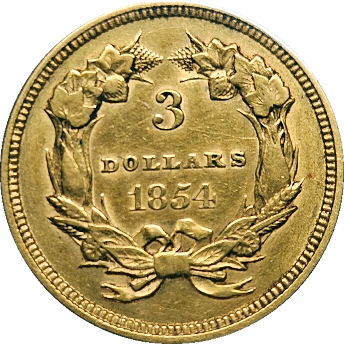 1854 $3 Princess Head Gold
