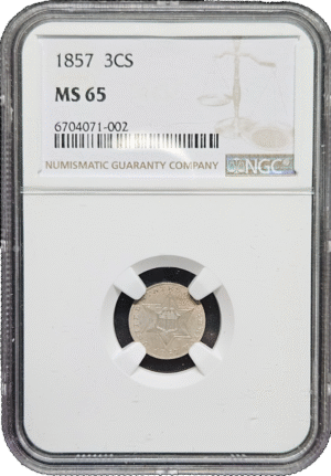 1857 Three Cent Silver NGC MS65
