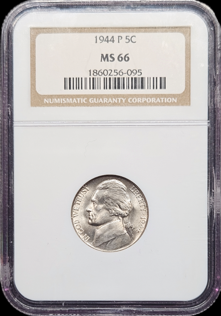 1944 P Jefferson War Nickel NGC MS66