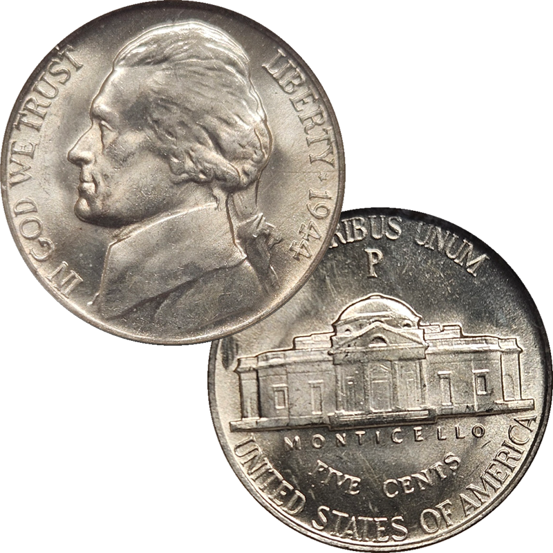 1944 P Jefferson War Nickel NGC MS66
