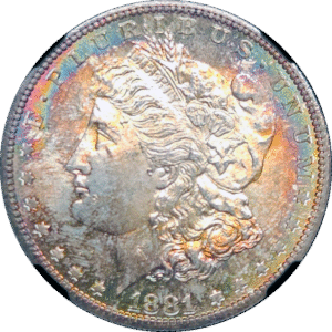 1881 S Morgan Silver Dollar Toner NGC MS64