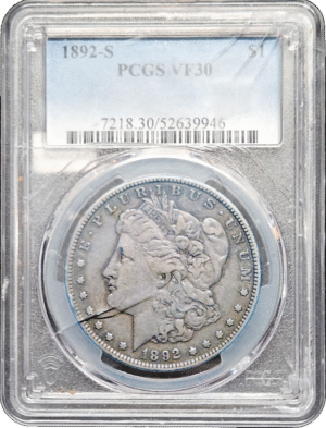 1892 S Morgan Dollar PCGS VF30