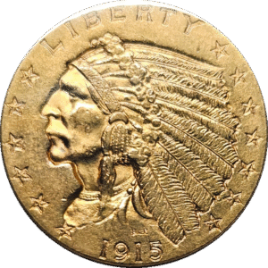 1915 $2,5 Gold Indian Head