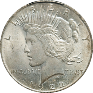 1922 Peace Silver Dollar PCGS MS64