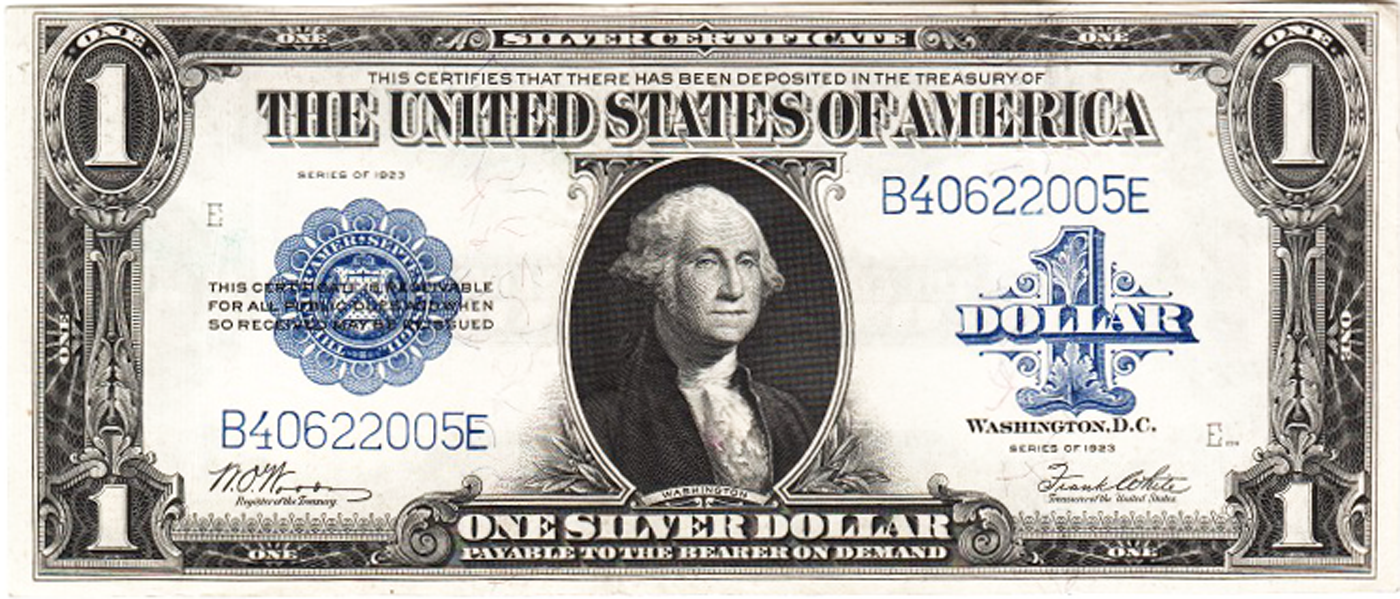 1923 Blue Seal 'horse blanket' large size silver certificate