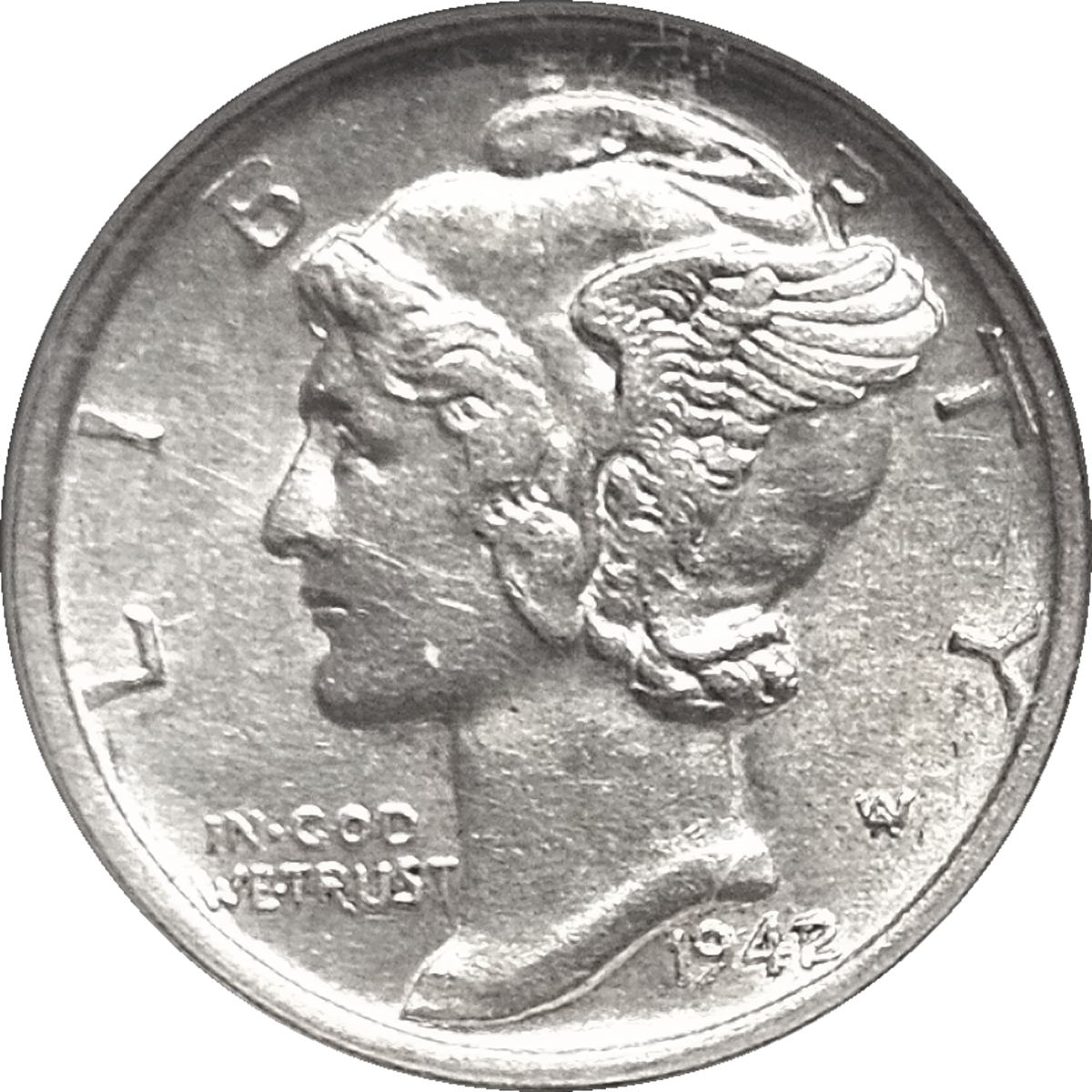 1942/41 Mercury Dime NGC AU58