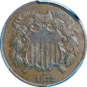 1872 Two Cent Piece PCGS XF45