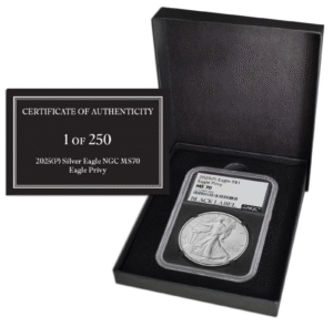 2025 P Silver Eagle NGC MS70 Black Label With Eagle Privy
