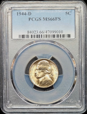 1944 D Jefferson Nickel PCGS MS66