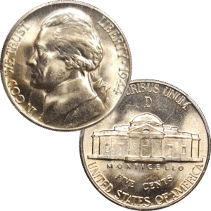 1944 D Jefferson Nickel PCGS MS66