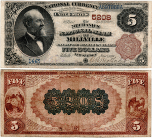 Series of 1882 Brown back Millville NJ