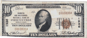 Series of 1929 Type 1 Charter note Phoenixville PA Error