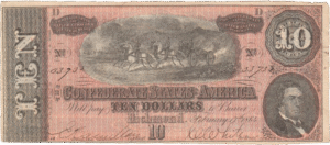 Confederate States $10 note T68