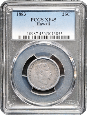 1883 Hawaii Quarter PCGS XF45