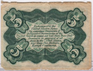Third issue fractional 5 cent note Fr-1238