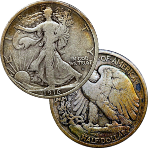 1916 D Walking Liberty Half Dollar Toner
