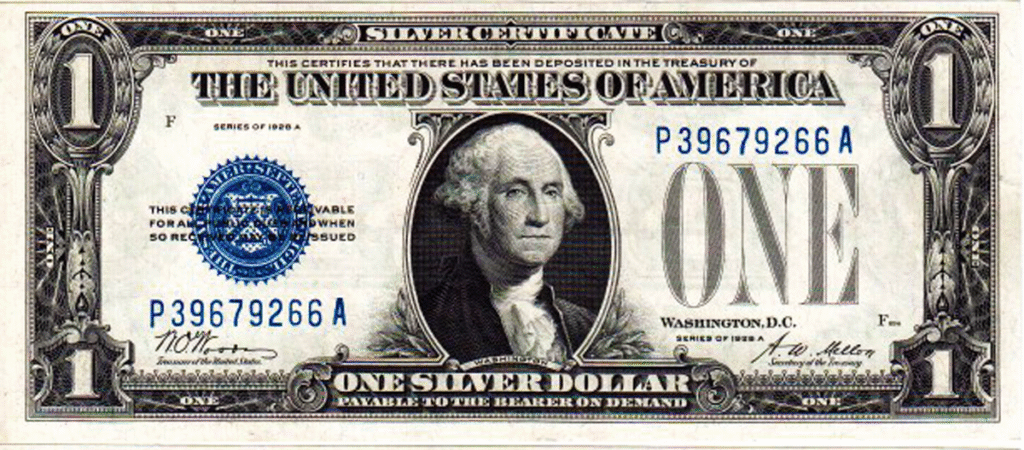Series of 1928 A $1 Funny Back Silver Certificate