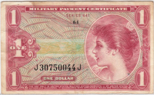 Series 641 $1 Military Payment Certificate
