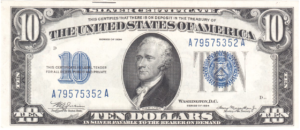 Fr1701M 1934 Series $10 Silver Certificate Mule
