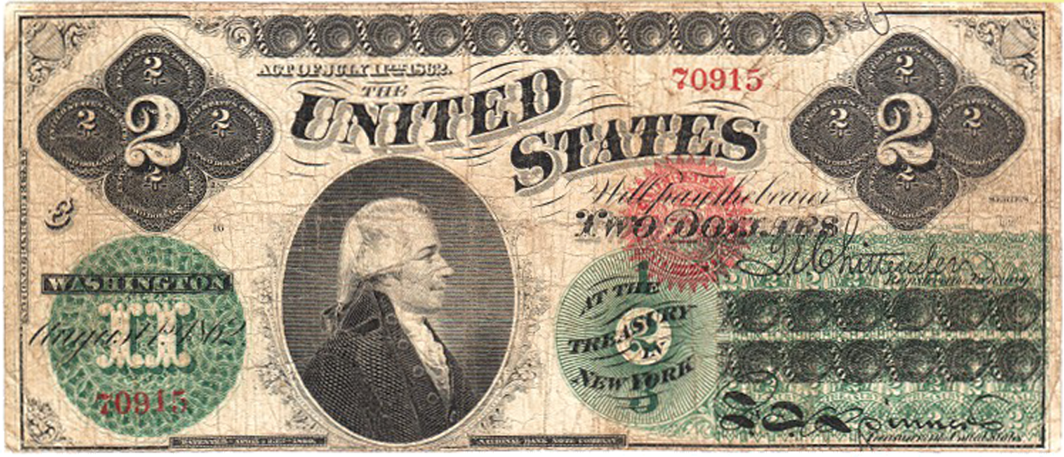 1862 $2 Legal Tender Fr-41