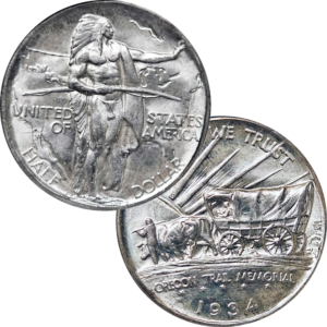 1934 D Oregon Trail Commemorative Half Dollar