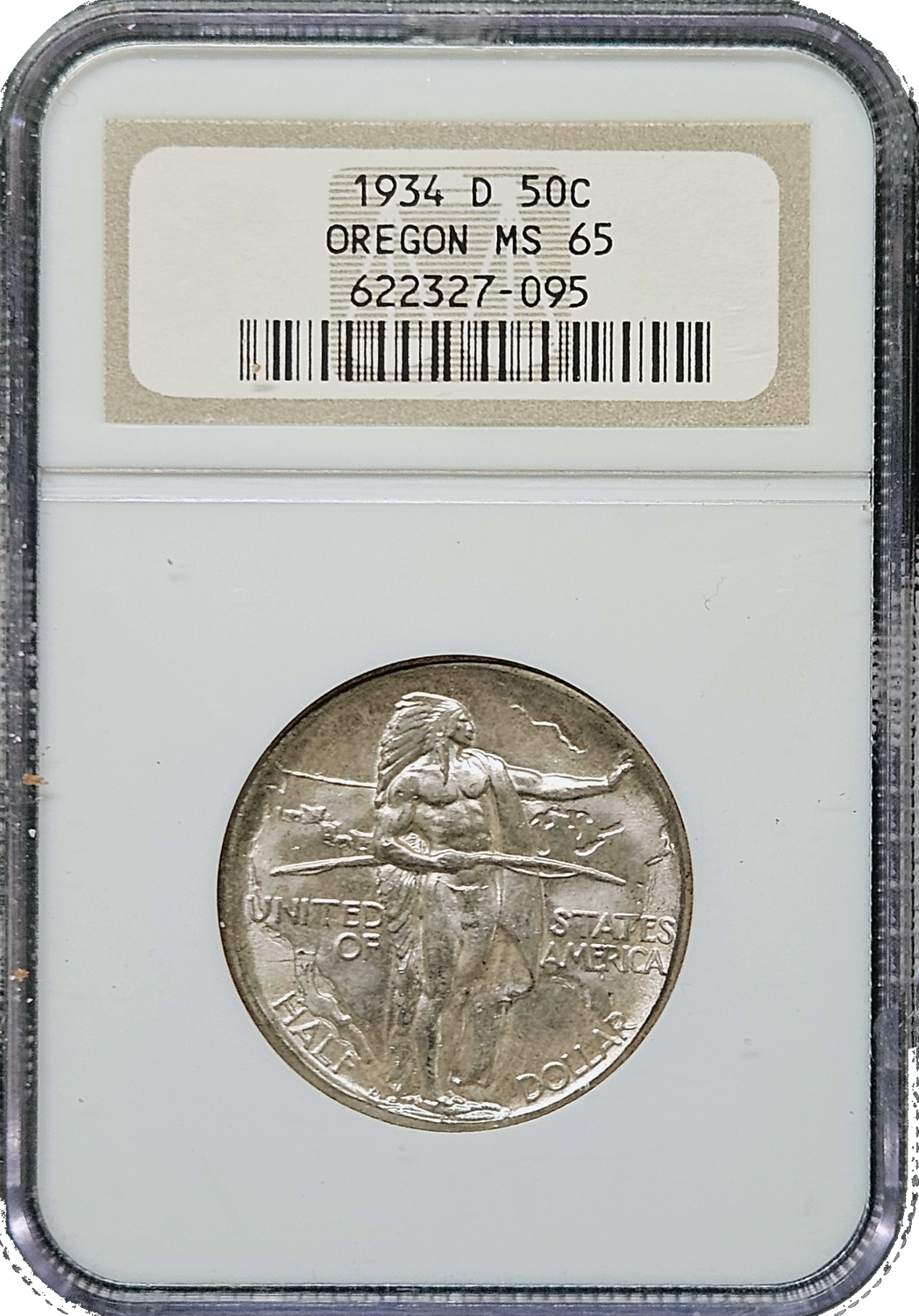 1934 D Oregon Trail Commemorative Half Dollar.