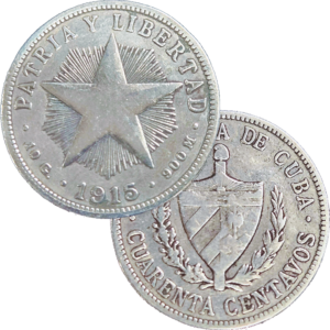 1915 Cuba 40 centavos